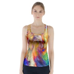 Rainbow Color Splash Racer Back Sports Top