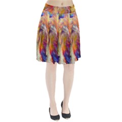 Rainbow Color Splash Pleated Skirt