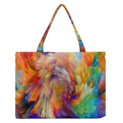 Rainbow Color Splash Medium Zipper Tote Bag