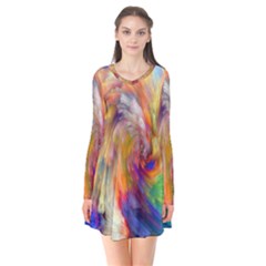 Rainbow Color Splash Flare Dress by Mariart