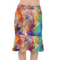 Rainbow Color Splash Mermaid Skirt