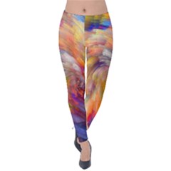 Rainbow Color Splash Velvet Leggings