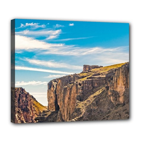 Rocky Mountains Patagonia Landscape   Santa Cruz   Argentina Deluxe Canvas 24  x 20  