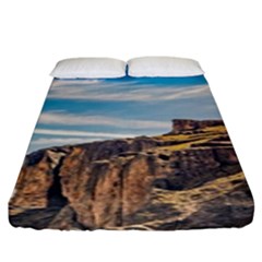 Rocky Mountains Patagonia Landscape   Santa Cruz   Argentina Fitted Sheet (King Size)