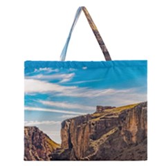 Rocky Mountains Patagonia Landscape   Santa Cruz   Argentina Zipper Large Tote Bag