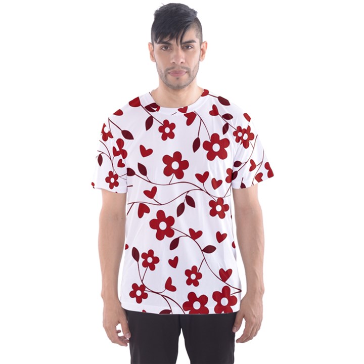 Floral pattern Men s Sport Mesh Tee