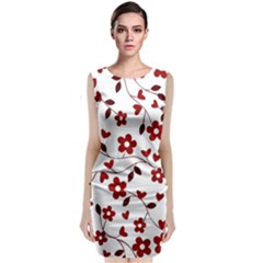 Floral Pattern Classic Sleeveless Midi Dress by Valentinaart