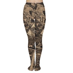 Vintage Newspaper  Women s Tights by Valentinaart