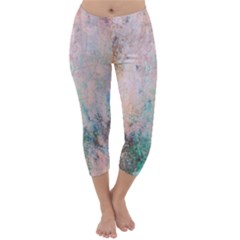 Cold Stone Abstract Capri Winter Leggings  by digitaldivadesigns