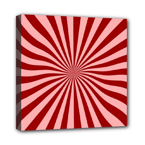 Sun Background Optics Channel Red Mini Canvas 8  x 8 