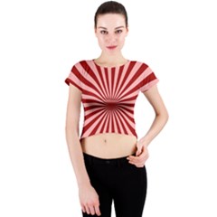 Sun Background Optics Channel Red Crew Neck Crop Top