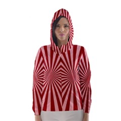 Sun Background Optics Channel Red Hooded Wind Breaker (Women)