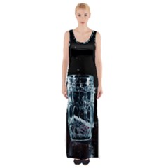 Glass Water Liquid Background Maxi Thigh Split Dress