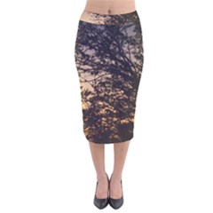 Arizona Sunset Velvet Midi Pencil Skirt by JellyMooseBear