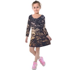 Arizona Sunset Kids  Long Sleeve Velvet Dress by JellyMooseBear