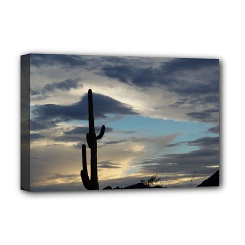 Cactus Sunset Deluxe Canvas 18  X 12   by JellyMooseBear