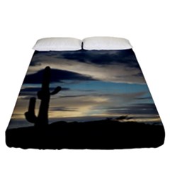 Cactus Sunset Fitted Sheet (king Size) by JellyMooseBear