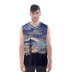 Cactus Sunset Men s Basketball Tank Top by JellyMooseBear