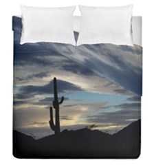 Cactus Sunset Duvet Cover Double Side (queen Size) by JellyMooseBear