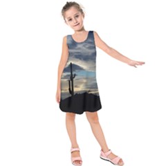 Cactus Sunset Kids  Sleeveless Dress by JellyMooseBear