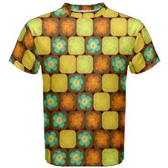 Random Hibiscus Pattern Men s Cotton Tee by linceazul