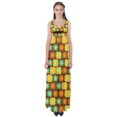 Random Hibiscus Pattern Empire Waist Maxi Dress by linceazul