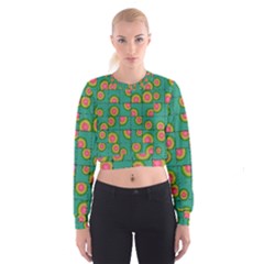 Tiled Circular Gradients Cropped Sweatshirt by linceazul