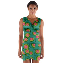 Tiled Circular Gradients Wrap Front Bodycon Dress by linceazul