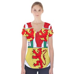 County Antrim Coat Of Arms Short Sleeve Front Detail Top by abbeyz71