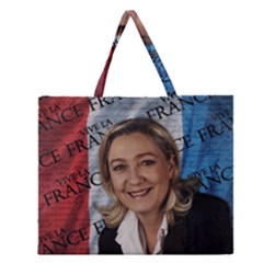 Marine Le Pen Zipper Large Tote Bag by Valentinaart