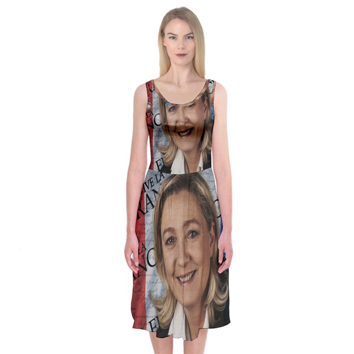 Marine Le Pen Midi Sleeveless Dress