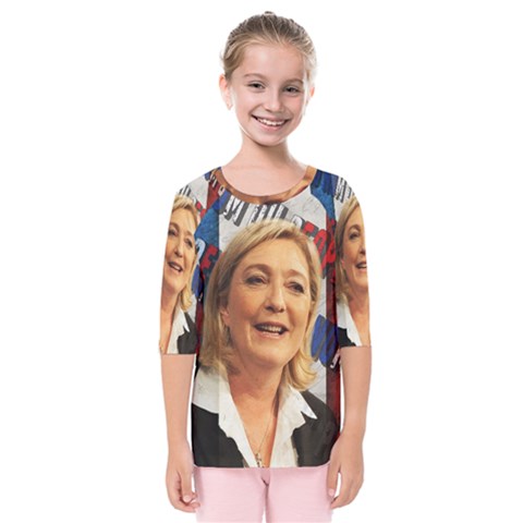 Marine Le Pen Kids  Quarter Sleeve Raglan Tee by Valentinaart