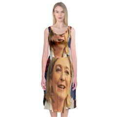 Marine Le Pen Midi Sleeveless Dress by Valentinaart