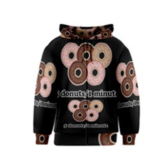 Five Donuts In One Minute  Kids  Zipper Hoodie by Valentinaart