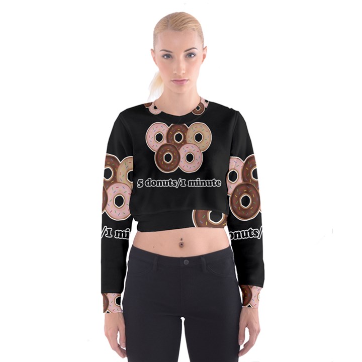 Five donuts in one minute  Cropped Sweatshirt