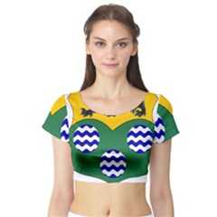 County Leitrim Coat of Arms Short Sleeve Crop Top (Tight Fit)