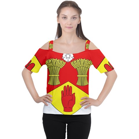 County Londonderry Coat Of Arms  Women s Cutout Shoulder Tee by abbeyz71