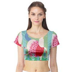 Unicorn Short Sleeve Crop Top (tight Fit) by Mjdaluz