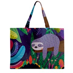 Sloth In Nature Zipper Mini Tote Bag by Mjdaluz