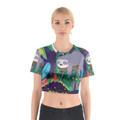 Sloth In Nature Cotton Crop Top