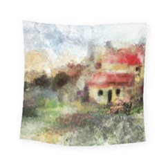 Old Spanish Village Square Tapestry (small) by digitaldivadesigns