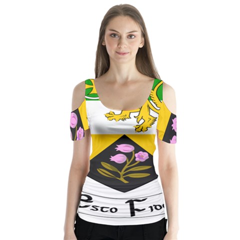 County Offaly Coat Of Arms  Butterfly Sleeve Cutout Tee  by abbeyz71