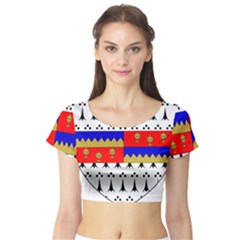 County Tipperary Coat Of Arms  Short Sleeve Crop Top (tight Fit) by abbeyz71