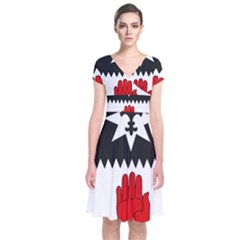County Tyrone Coat Of Arms  Short Sleeve Front Wrap Dress