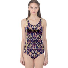 Tribal Ornate Pattern One Piece Swimsuit by dflcprintsclothing