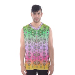 Summer Bloom In Festive Mood Men s Basketball Tank Top by pepitasart