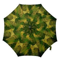 Green And Gold Abstract Hook Handle Umbrellas (Large)