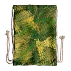 Green And Gold Abstract Drawstring Bag (Large)