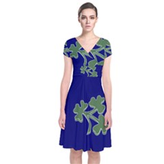 Flag Of Ireland Cricket Team Short Sleeve Front Wrap Dress by abbeyz71