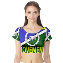 Flag Of The Irish Traveller Movement Short Sleeve Crop Top (tight Fit) by abbeyz71